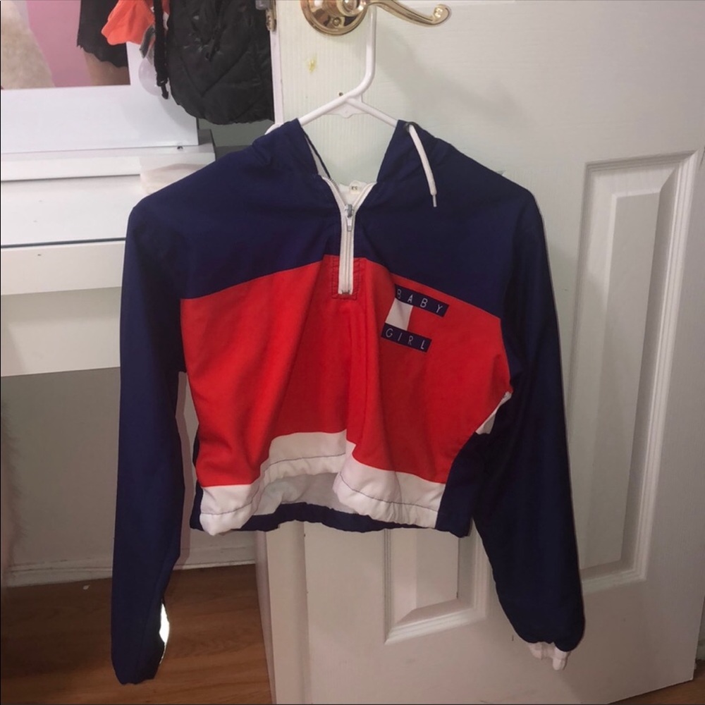 cropped windbreaker “ BABYGIRl “ hoodie